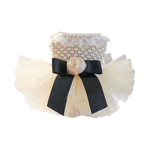 Poo4kark Pet Modisches Blingbling-Tutu-Kleid mit edler Spitze für extra kleine kleine Welpen, perfekt für Partys Festliche Feiern (B, S) von Poo4kark