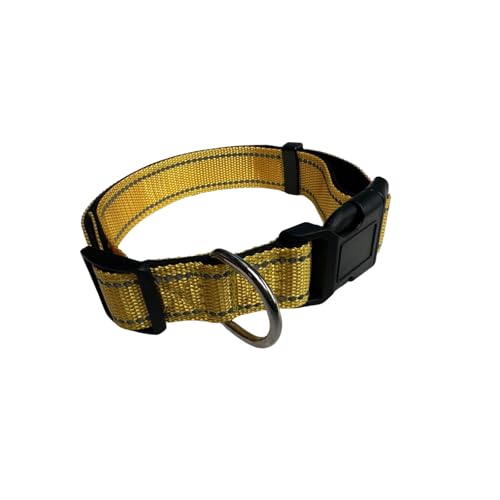 Poo4kark Pet Reflektierendes Hundehalsband, verstellbar, weich, Neopren, gepolstert, Nylon, Haustierhalsbänder mit Schnalle für mittelgroße Hunde (B, 40cm) von Poo4kark