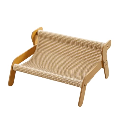 Poo4kark Pet Sisal-Katzenstuhl Der Katzenstuhl 2-in-1-Katzen-Sisalstuhl für Hauskatzen zum Kratzen von Sisal-Katzenkratzbetten, Kratzkissenstühle (Khaki1, 54x44x28cm) von Poo4kark