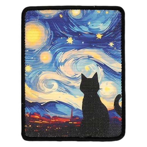 Poo4kark Pet Sisal-Kratzmatte für Katzen – Kratzschutz für Wände, Sofas, Schränke, Türen Teppiche. Kratzbrett mit Klettverschluss (B, One Size) von Poo4kark