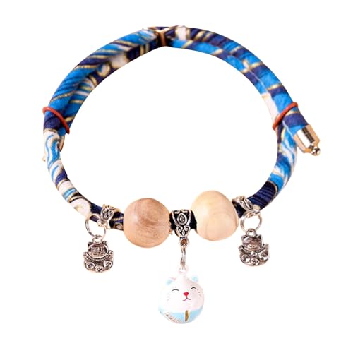 Poo4kark Pet Strapazierfähiges Haustierhalsband für Hunde Katzen, bequem, verstellbar, weich, Riemen für das Spaziertraining im Innen- Außenbereich (Blue, 45cm) von Poo4kark