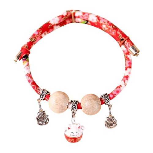 Poo4kark Pet Strapazierfähiges Haustierhalsband für Hunde Katzen, bequem, verstellbar, weich, Riemen für das Spaziertraining im Innen- Außenbereich (Red, 35cm) von Poo4kark