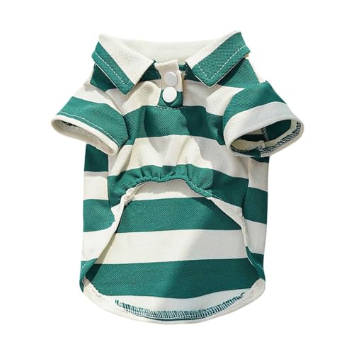 Poo4kark Pullover-Shirt mit Streifenmuster für Haustiere, niedlich, für Frühling Sommer, für Hunde Katzen, weiche Kleidung für Haustiere, Welpen, 8 Größen (Green, XS) von Poo4kark