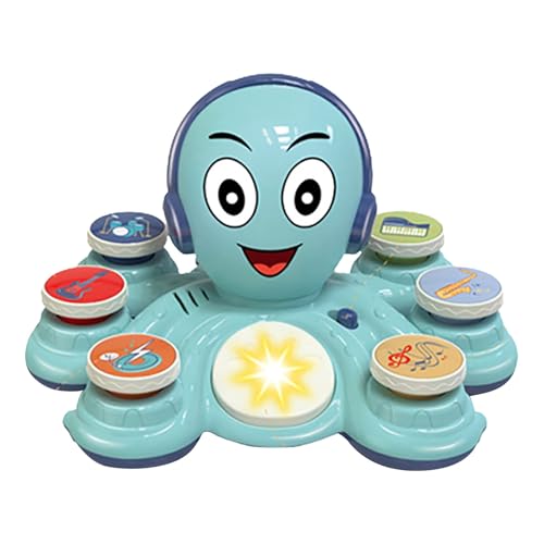 Poo4kark Rock Cartoon Jazz Drum Set für die Früherziehung 8 Arm Claves Tamburin Shaker Percussion Instrumente Bundle (A, 27.5X23.5X16.5CM) von Poo4kark