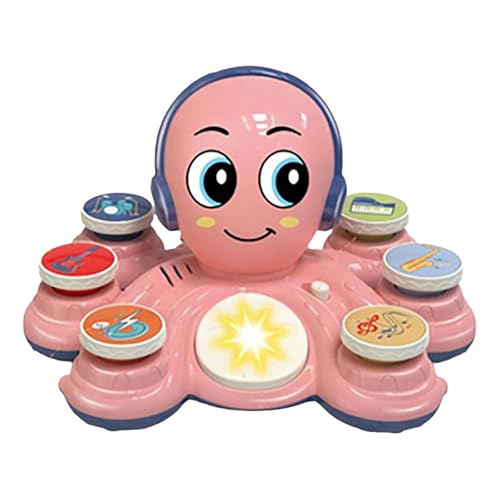 Poo4kark Rock Cartoon Jazz Drum Set für die Früherziehung 8 Arm Claves Tamburin Shaker Percussion Instrumente Bundle (B, 27.5X23.5X16.5CM) von Poo4kark