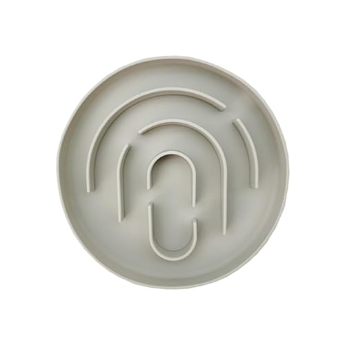 Poo4kark Runde Antischlingnapf Hunde für Katzen Welpen, Anti Schling Napf Hund Silikon Slow Feeder Katze Nassfutter, Antischlingnapf Anti-Rutsch (Grau, ø15CM) von Poo4kark