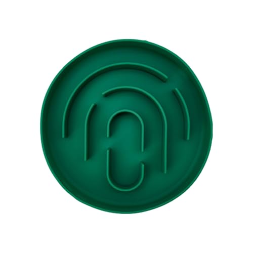 Poo4kark Runde Antischlingnapf Hunde für Katzen Welpen, Anti Schling Napf Hund Silikon Slow Feeder Katze Nassfutter, Antischlingnapf Anti-Rutsch (Grvn, ø15CM) von Poo4kark