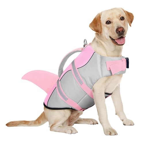 Poo4kark Schwimmweste für Hunde, Schwimmtraining im Freien, Auftriebsweste, fünf Größen, XS/XL, Polyesterjacke, DREI Farben optional (blau/grau) (B, 25) von Poo4kark
