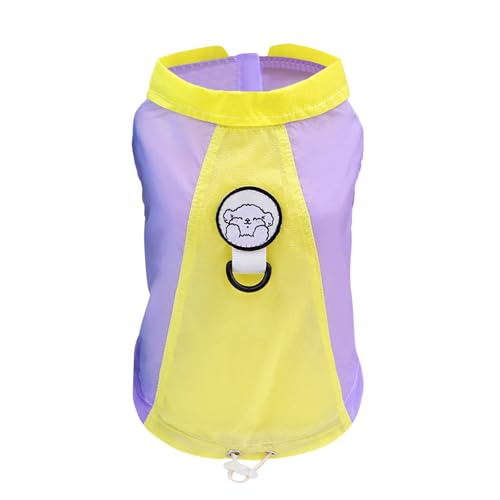 Poo4kark Sommer-Hundehemden für kleine Hunde, weiche Welpenweste mit Leinenring, Haustier-T-Shirt, ärmellos, Tanktop, leichtes Basic-T-Shirt für Chihuahua, Yorkie (Purple, L) von Poo4kark
