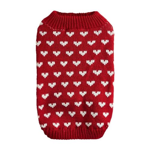 Poo4kark Valentinstag-Pullover für Hunde Katzen, Hunde- Katzen-Valentinstag-Kleidung für Katzen, Hunde-Valentinstag-Outfit, gestrickte Hunde- Katzenpullover für kleine, Hundemantel Für Doggen (A, XXL) von Poo4kark