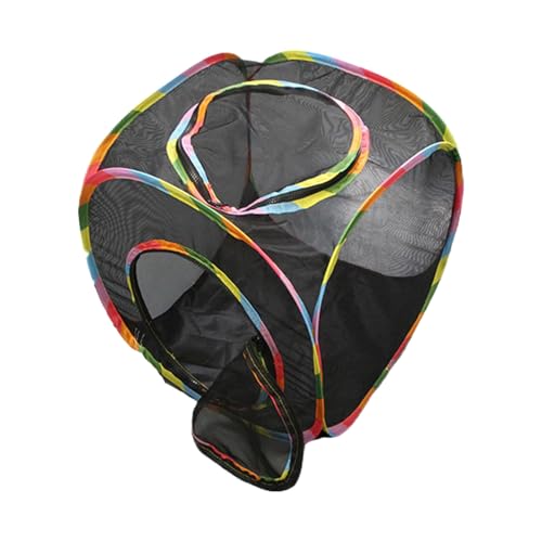 Poo4kark Vielseitiger Katzen-Haustierwürfel TPR-Netzstoff, robuster Stahlrahmen für Katzen kleine Hunde, ideal für drinnen draußen, modernes geometrisches Design (Black, 38x35x2cm) von Poo4kark