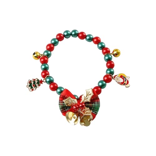 Poo4kark Weihnachtshalsband für Haustiere, Feiertagshalskette für Hunde Katzen mit festlichem, verstellbarem Welpenzubehör für kleine, mittelgroße große Tiere (A, 22cm) von Poo4kark