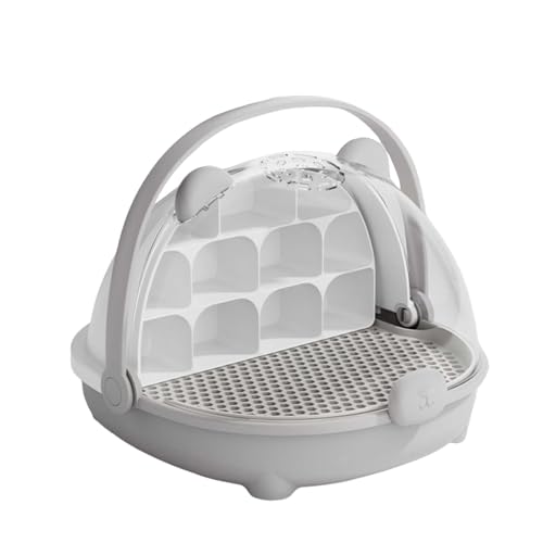 Poo4kark Wurmzuchtscheune, Seidenwachstums- zur Zucht von Seidenraupen, Tierlebensraumkäfig, Reptilientank, transparentes Futter mit, kleine Zuchtscheune (Grey, One Size) von Poo4kark