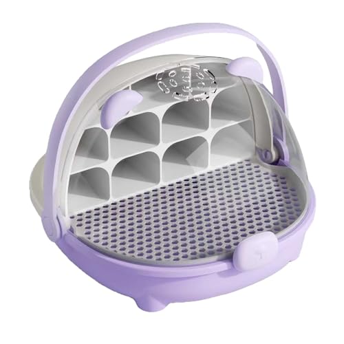 Poo4kark Wurmzuchtscheune, Seidenwachstums- zur Zucht von Seidenraupen, Tierlebensraumkäfig, Reptilientank, transparentes Futter mit, kleine Zuchtscheune (Purple, One Size) von Poo4kark