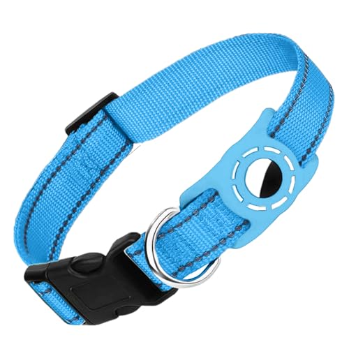 Reflektierendes Hundehalsband mit Ortungsfunktion austauschbarer Schutzhülle für Haustiersicherheit (D, 30x1.5x1cm) von Poo4kark