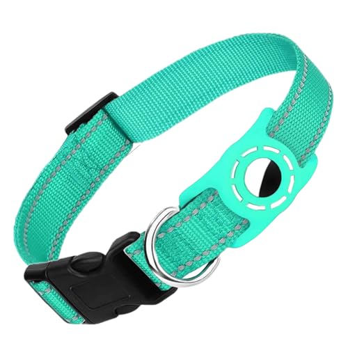 Reflektierendes Hundehalsband mit Ortungsfunktion austauschbarer Schutzhülle für Haustiersicherheit (F, 30x1.5x1cm) von Poo4kark