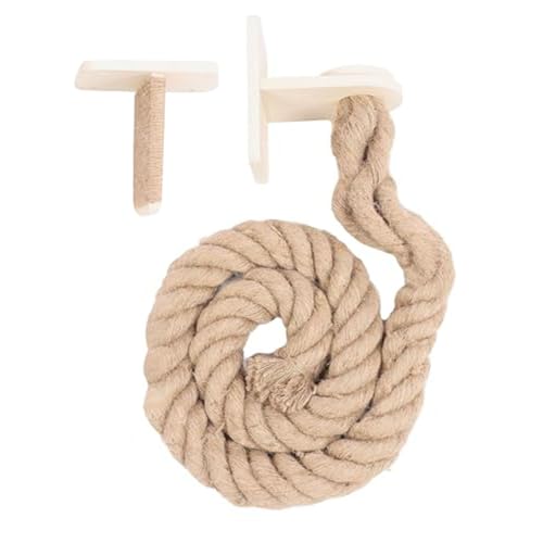 Robustes Kletterseil für Katzen zur Wandmontage mit Ruhebereich Sprungmöglichkeit (Beige, 12x173cm) von Poo4kark