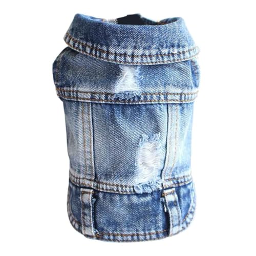 Stylisher Used- Denim Pullover für Hunde als modische Jeansweste im klassischen Design (Blue, XL) von Poo4kark