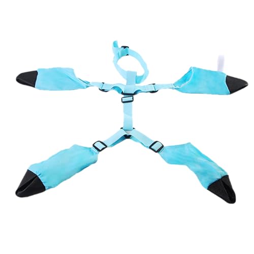 Winter Hundestiefel wasserdicht schneefest mit verstellbaren Hosenträgern rutschfesten Sohlen für kleine Hunde Outdoor Aktivitäten (Blue, L) von Poo4kark
