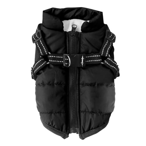 Winterweste mit integriertem Geschirr als warme Skijacke für Haustiere bei kaltem Wetter (D, S) von Poo4kark