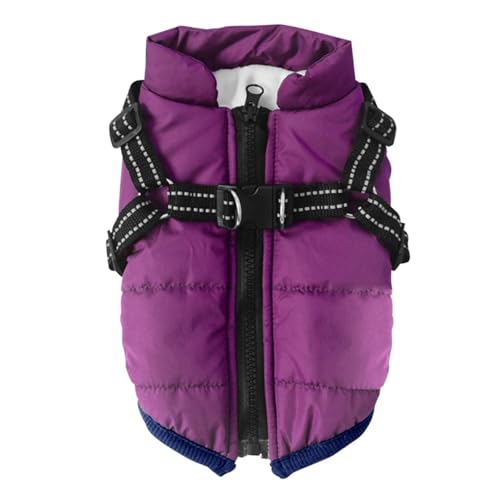 Winterweste mit integriertem Geschirr als warme Skijacke für Haustiere bei kaltem Wetter (O, L) von Poo4kark