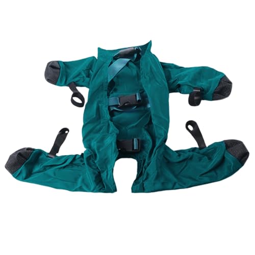 wasserdichte Winterstiefel für Hunde mit verstellbaren Hosenträgern Rutschfester Sohle (Dark Green, M) von Poo4kark
