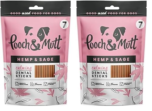 Pooch & Mutt - Dental Sticks für Hunde mit Hanf & Salbei, 251g Packung (Packung mit 2) von Pooch and Mutt