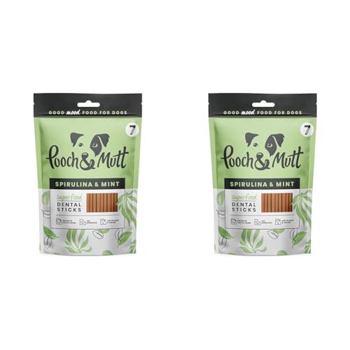 Pooch & Mutt - Dental Sticks für Hunde mit Spirulina & Minze, 251g Packung (Packung mit 2) von Pooch and Mutt