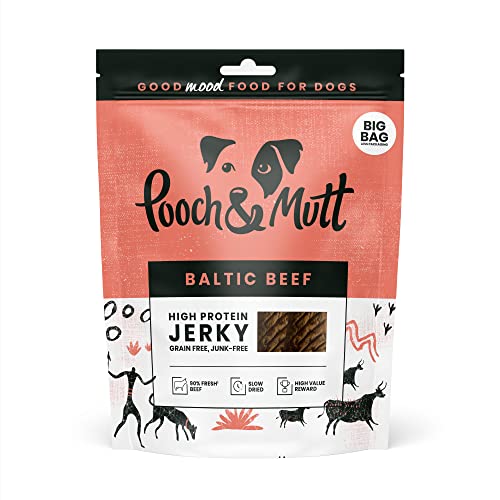 Pooch & Mutt - Jerky Fleisch-Leckerlis, Getreidefreies Baltisches Rindfleisch als Trainingsbelohnung, 1x210 g von Pooch and Mutt