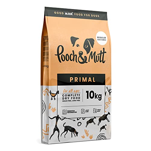 Pooch & Mutt - Primal - Getreidefreies Trockenfutter für ausgewachsene Hunde mit Lamm & Strauß, 10 kg Beutel. von Pooch and Mutt
