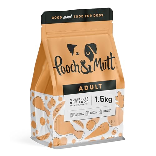 Pooch & Mutt - Erwachsene Hunde, Getreidefreies Hundetrockenfutter, Huhn & Superfood Mischung, 1,5 kg von Pooch & Mutt