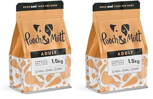 Pooch & Mutt - Erwachsene Hunde, Getreidefreies Hundetrockenfutter, Huhn & Superfood Mischung, 1,5 kg (Packung mit 2) von Pooch & Mutt