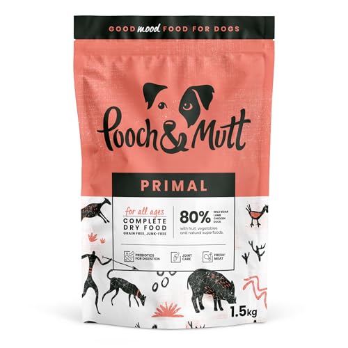 Pooch & Mutt - Getreidefreies Primal Hundetrockenfutter mit hohem Proteingehalt, Wildschwein-Geschmack, 1,5 kg Pooch & Mutt - Getreidefreies Primal Hundetrockenfutter mit hohem Proteingehalt, Wildschwein-Geschmack, 1,5 kg von Pooch & Mutt