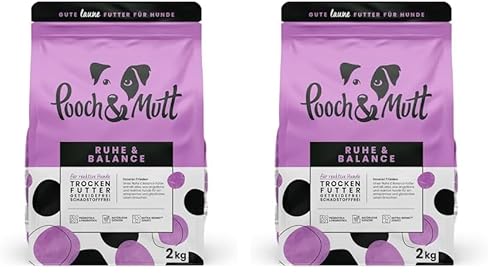 Pooch & Mutt - Ruhe & Balance, Getreidefreies Alleintrockenfutter für Hunde, Truthahn und Süßkartoffel, 2 kg (Packung mit 2) von Pooch & Mutt