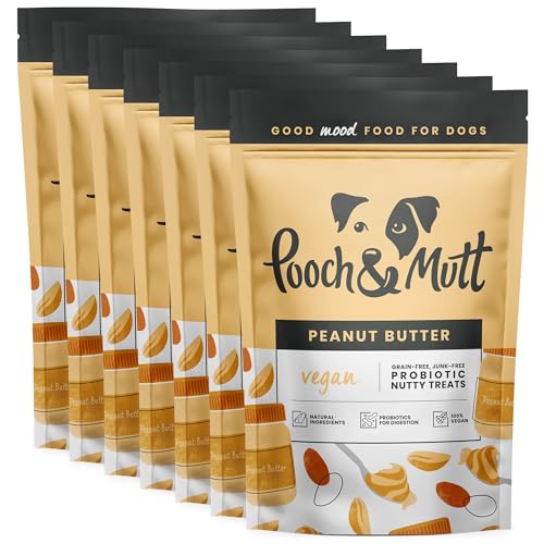 Pooch & Mutt - Vegane fleischige Hundeleckerbissen (getreidefrei), Erdnussbutter, Packung mit 7x120g von Pooch & Mutt