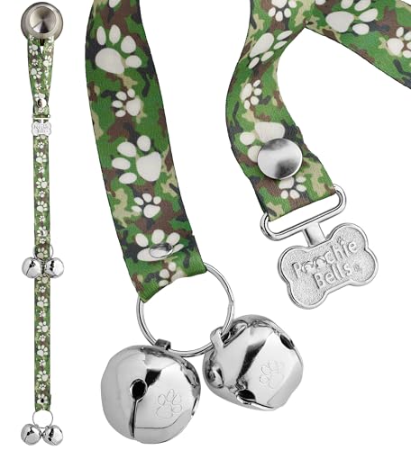 PoochieBells The Original Töpfchentrainings-Glocken für Hunde, einfaches Welpentraining, laut, langlebig, hängende Glocken für Tür, Signature Tracks Camo PoochieBells The Original Töpfchentrainings-Glocken für Hunde, einfaches Welpentraining, laut, langlebig, hängende Glocken für Tür, Signature Tracks Camo von PoochieBells