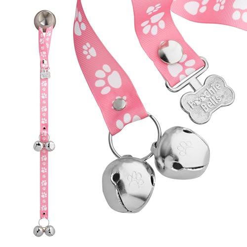 PoochieBells The Original Töpfchentrainingsglocken für Hunde, in den USA hergestellte Hunde-Töpfchenglocken, einfaches Welpentraining, laut, langlebig, hängende Glocken für Tür, Signature Tracks Pink PoochieBells The Original Töpfchentrainingsglocken für Hunde, in den USA hergestellte Hunde-Töpfchenglocken, einfaches Welpentraining, laut, langlebig, hängende Glocken für Tür, Signature Tracks Pink von PoochieBells