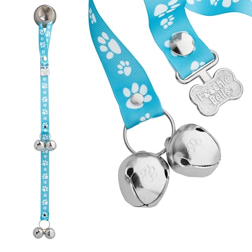 PoochieBells The Original Töpfchentrainingsglocken für Hunde, in den USA hergestellte Hunde-Töpfchenglocken, einfaches Welpentraining, laut, langlebig, hängende Glocken für Tür, Signature Tracks Blau PoochieBells The Original Töpfchentrainingsglocken für Hunde, in den USA hergestellte Hunde-Töpfchenglocken, einfaches Welpentraining, laut, langlebig, hängende Glocken für Tür, Signature Tracks Blau von PoochieBells