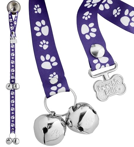 PoochieBells The Original Töpfchentrainingsglocken für Hunde, in den USA hergestellte Hunde-Töpfchenglocken, einfaches Welpentraining, laut, langlebig, hängende Glocken für Tür, Signature Tracks Lila PoochieBells The Original Töpfchentrainingsglocken für Hunde, in den USA hergestellte Hunde-Töpfchenglocken, einfaches Welpentraining, laut, langlebig, hängende Glocken für Tür, Signature Tracks Lila von PoochieBells