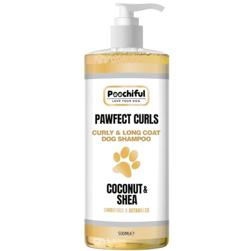 Poochiful Pawfect Curls Hundeshampoo 500ml. Shampoo und Spülung für Hunde und Welpen ab 8 Wochen. Entwirrendes Shampoo für Haustiere, geeignet für empfindliche, juckende und trockene Haut Poochiful Pawfect Curls Hundeshampoo 500ml. Shampoo und Spülung für Hunde und Welpen ab 8 Wochen. Entwirrendes Shampoo für Haustiere, geeignet für empfindliche, juckende und trockene Haut von Poochiful