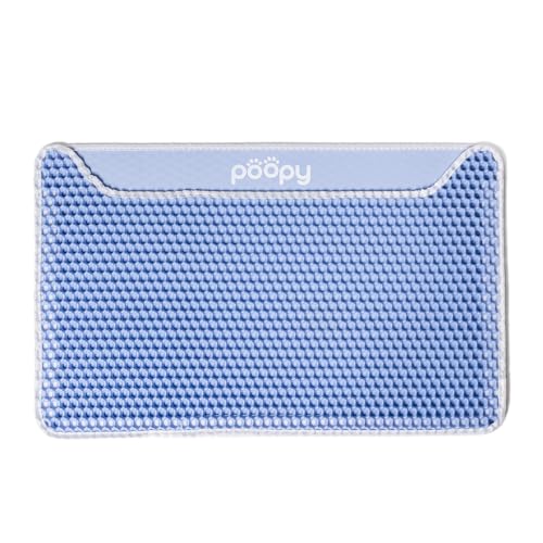 Poopy Matt – Katzenstreu Matte für Poopy Nano 2 – Wasserdicht, Rutschfest & Weich für Katzenpfoten – Verhindert die Ausbreitung von Katzenstreu (Blau) von Poopy