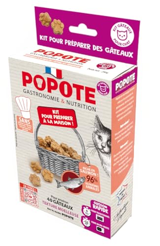 POPOTE – Leckerbissen Für Katzen – Lachsrezeptur – Reich an tierischen Proteinen – Hohe Verdaulichkeit – Für die Zubereitung zu Hause – 1 Beutel mit Zubereitung + 1 Pad – 200 gr. von Popote