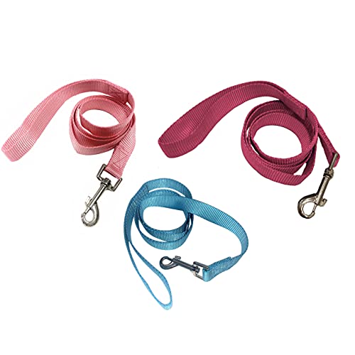 Hundeleine aus Stoff, mit Griff, 120 x 2 cm, Babyrosa / Dunkelrosa / Blau Hundeleine aus Stoff, mit Griff, 120 x 2 cm, Babyrosa / Dunkelrosa / Blau von Pops & Coco
