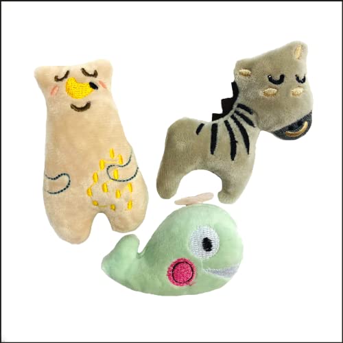 Katzenspielzeug-Set mit Katzenminze, interaktives Plüsch-Katzenspielzeug, niedlich, lustig, Zebrabär, Wal Katzenspielzeug-Set mit Katzenminze, interaktives Plüsch-Katzenspielzeug, niedlich, lustig, Zebrabär, Wal von Pops & Coco