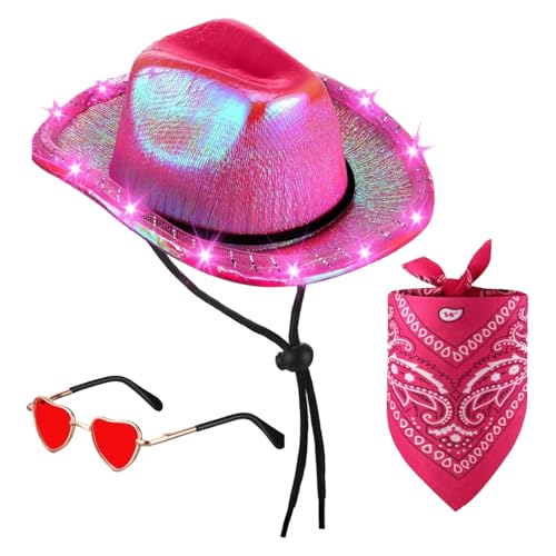 1 Set Haustier Cowboyhut Schal Set mit LED-Lichtern - Verstellbare Schnürung Hals Wrap & Herzförmige Brille Niedliches Hund Katze Kostüm für Cosplay Foto Requisiten Weihnachten 1 Set Haustier Cowboyhut Schal Set mit LED-Lichtern - Verstellbare Schnürung Hals Wrap & Herzförmige Brille Niedliches Hund Katze Kostüm für Cosplay Foto Requisiten Weihnachten von Porceosy