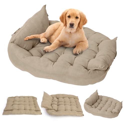 3-in-4-Hundebett, bequeme Haustiermatte, Sofa, maschinenwaschbar, Hundehütte, Schlafbett mit mehreren Größen für kleine, mittelgroße und große Hunde, weiches, warmes Haustierbett von Porceosy