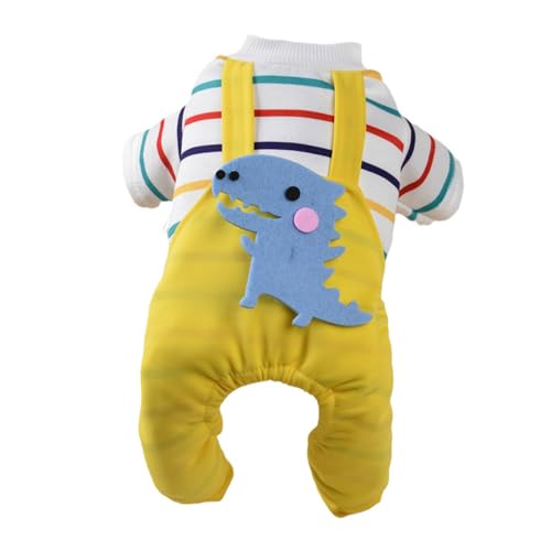 Haustierkleid, Dinosaurier-Muster, Engelsflügel, Dekoration, O-Ausschnitt, vier Beine, Knopfverschluss, Haustier-Overall, für kleine und mittelgroße Hunde, Cartoon-gestreifter Overall, Winter Haustierkleid, Dinosaurier-Muster, Engelsflügel, Dekoration, O-Ausschnitt, vier Beine, Knopfverschluss, Haustier-Overall, für kleine und mittelgroße Hunde, Cartoon-gestreifter Overall, Winter von Porceosy