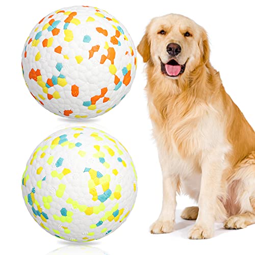 Hundebälle, unzerstörbar, interaktiv, 7,6 cm, weich, Kauspielzeug für mittelgroße und große Hunde, 2 Stück von Porceosy