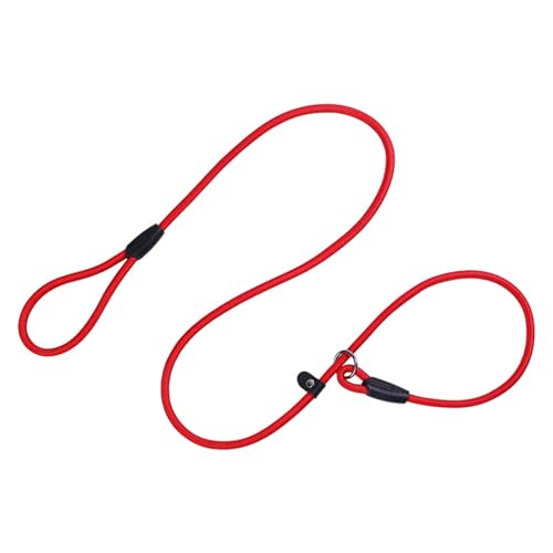 Hundeleine aus hochdichtem Nylon, einfach anzuziehen, starke Retrieverleine, verstellbare Schlaufe, geflochtenes Seil, lebendige Farben, Training für große und mittelgroße Hunde, Rot Hundeleine aus hochdichtem Nylon, einfach anzuziehen, starke Retrieverleine, verstellbare Schlaufe, geflochtenes Seil, lebendige Farben, Training für große und mittelgroße Hunde, Rot von Porceosy