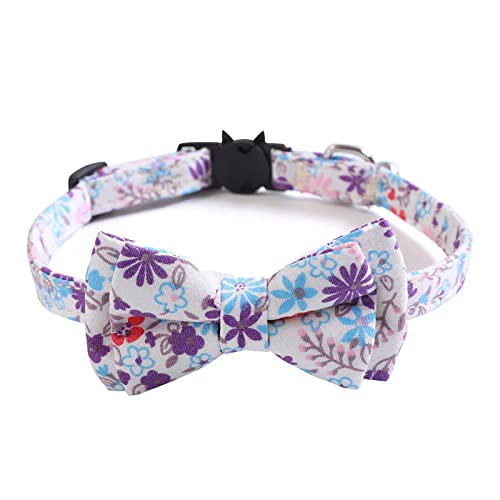 Katzenhalsband, leicht, schöner Stoff, kleine florale Schleife, Haustier-Halskette für den täglichen Gebrauch, Haustierzubehör von Porceosy
